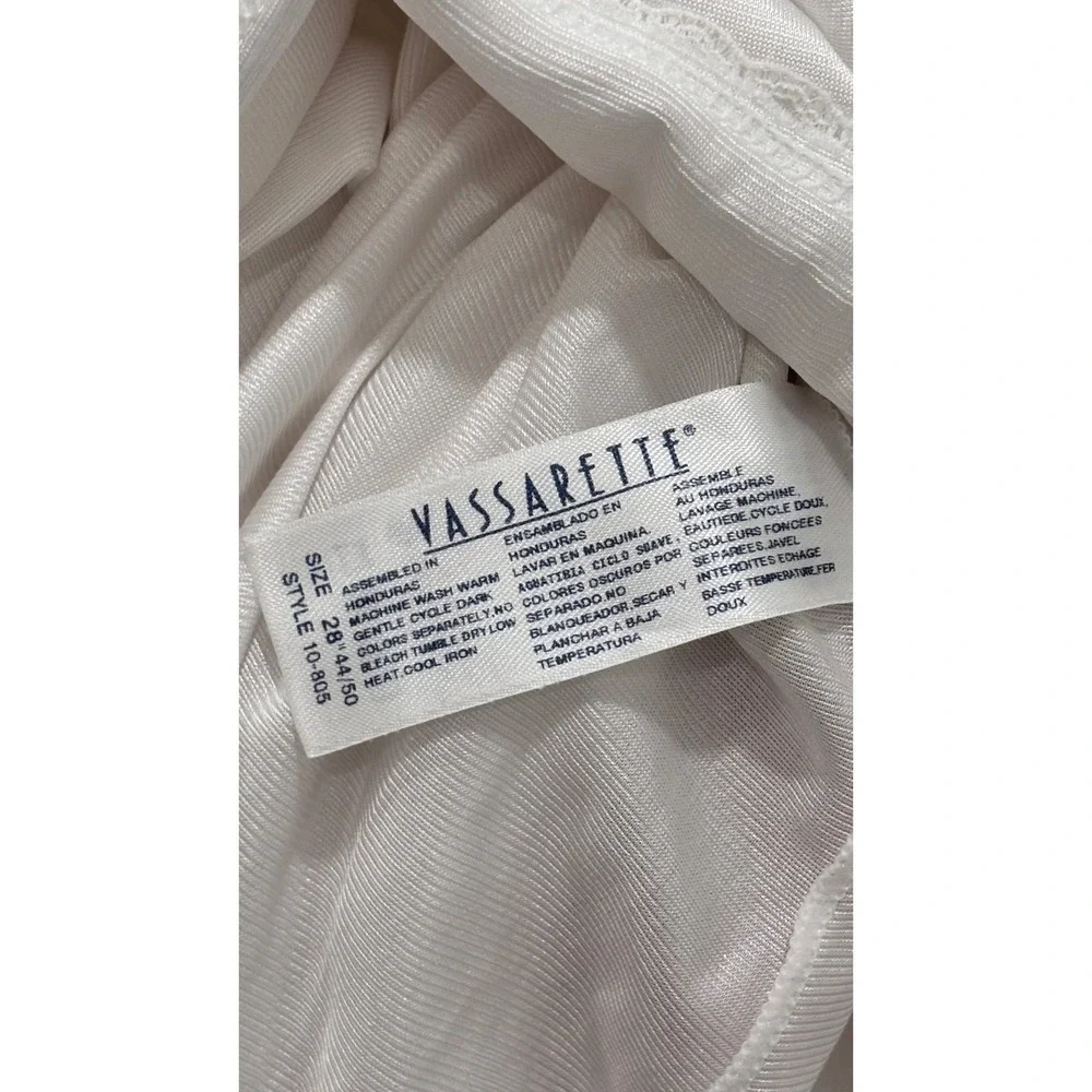 Vassarette White Nylon Full Slip Lace Trim Adjustable Strap Style 10-805 Size 28